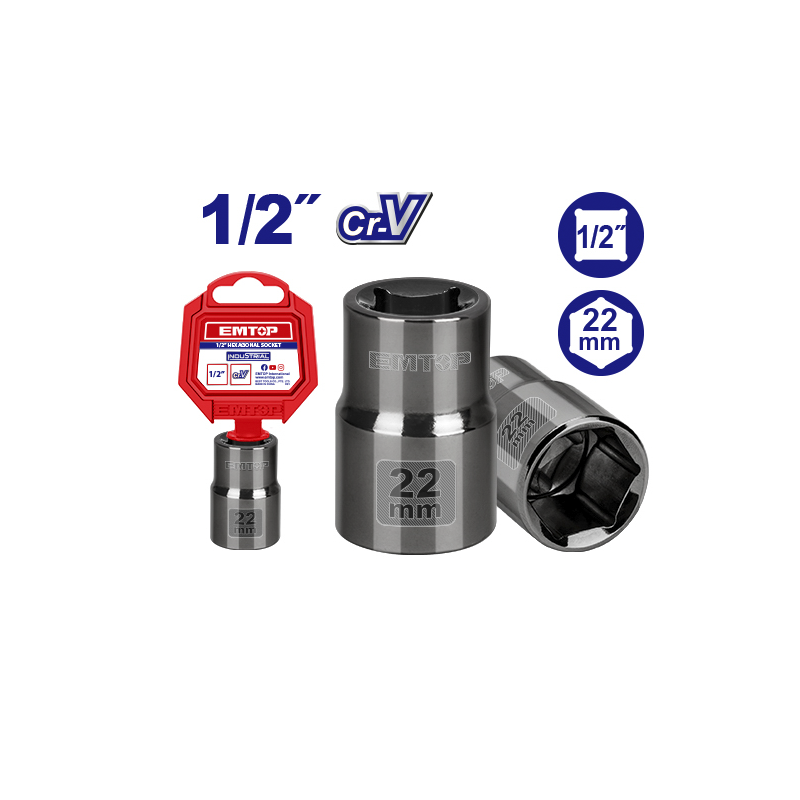 Soquete de Impacto CRV 1/2" - 22mm