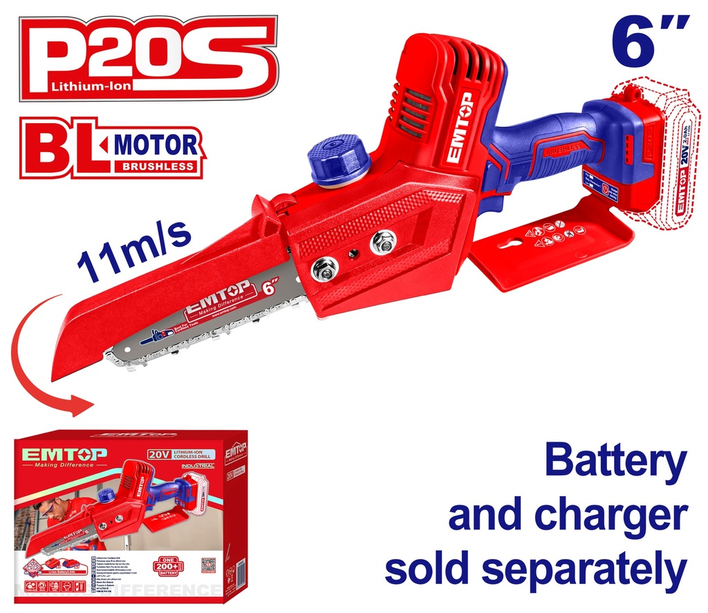 Motoserra, Serra Elétrica a Bateria 20V s/Bat