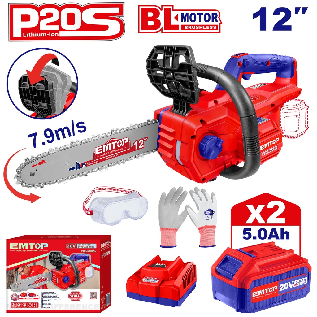 Motoserra, Serra Elétrica a Bateria 20V/5Amp Motor Brushless