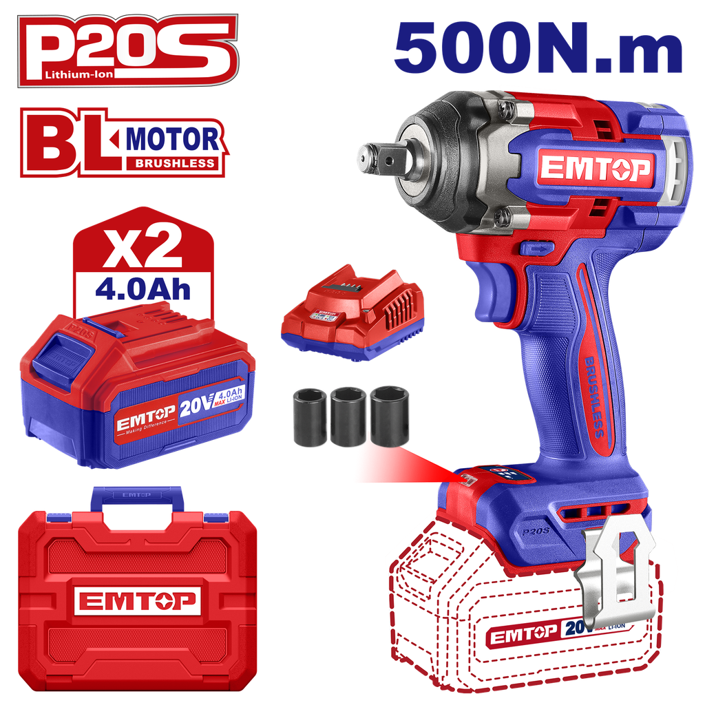 Chave de Impacto 1/2" - 20v - 500nm