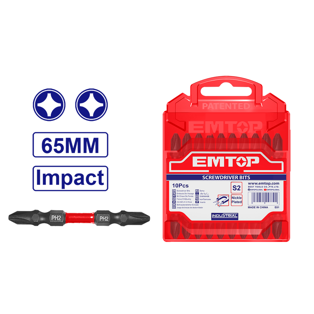 Kit bits PH2 Impact - 65mm Cruz