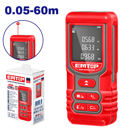Trena a Laser 60m - Precisão ±2,0 mm com 9 Funções e Classe 2