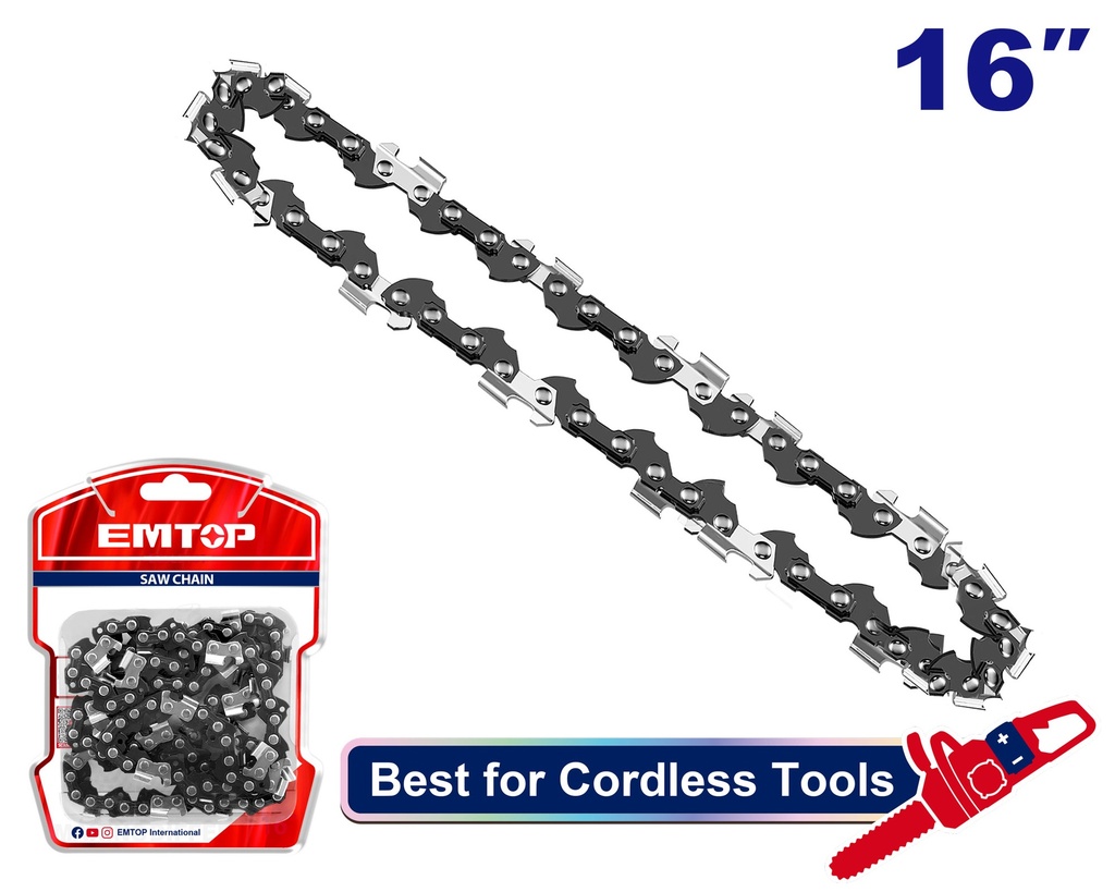 Corrente para Motosserra 16'' - Passo 3/8'' e 56 Elos