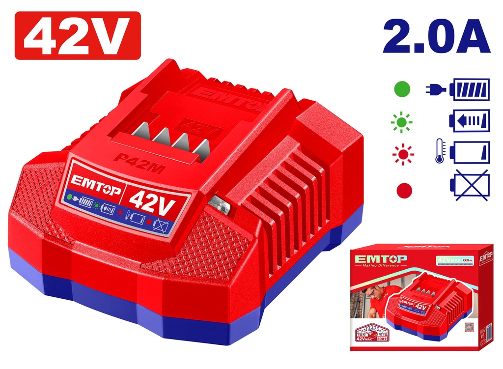 Carregador de Bateria 42V - 2.0Ah