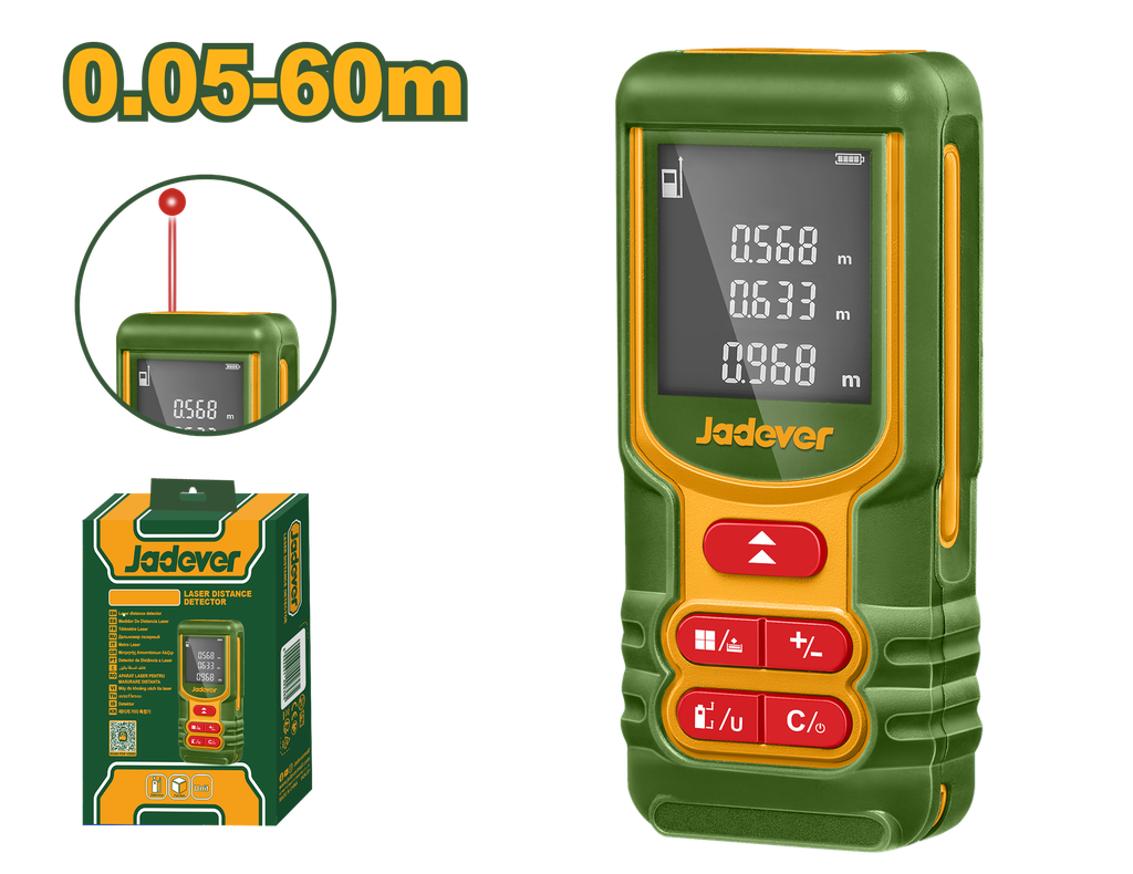 Detector a Laser de Distância 60m- Jadever- Precisão ±2,0 mm