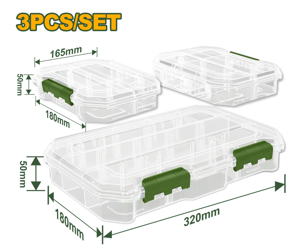 3 Jogos de Organizadores Transparentes - Jadever - 2 Pequenos e 1 Grande em PP