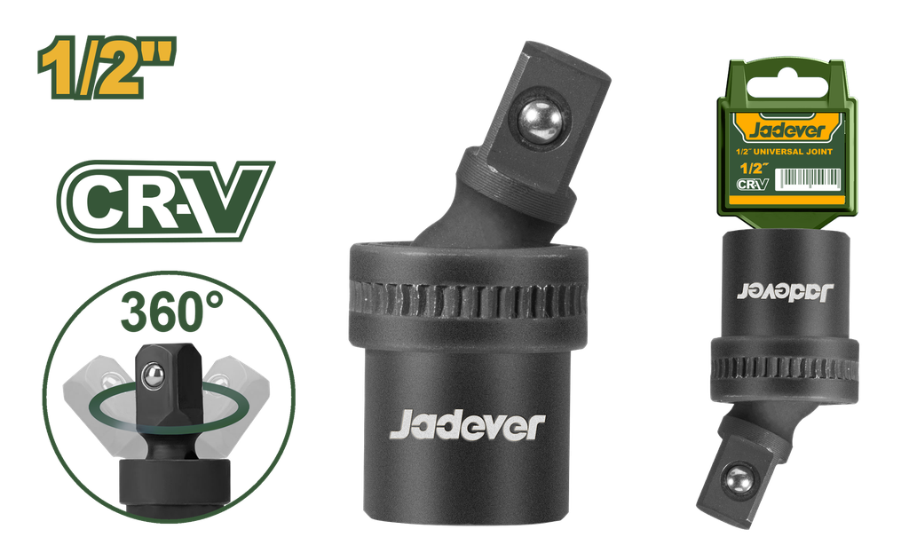 Junta Universal de Impacto 1/2" Jadever  Aço Cr-V com Extrusão a Frio
