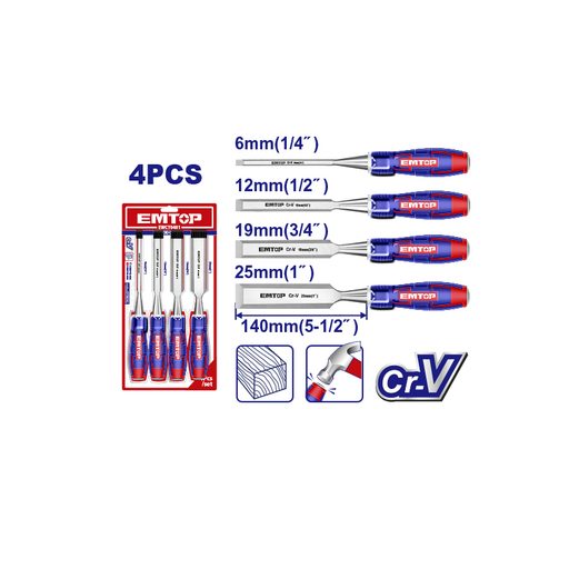 [EWCT0401] Kit Formão 4 peças