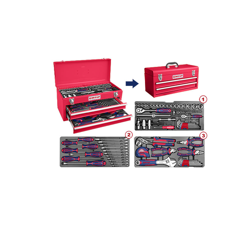 [EHTS01051] Caixa (Baú) de Ferramentas Kit de 105 peças.