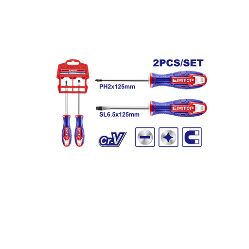 [ESST0202] Jogo Chave de Cruz(Philips) e Chave Plana (Fenda) 125mm
