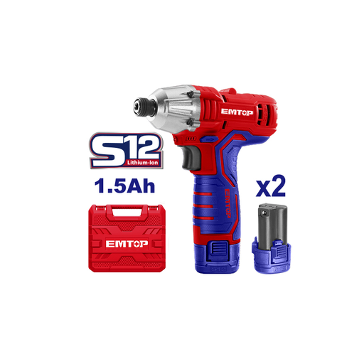 Parafusadeira a Bateria 12v 1/4" com 2 Baterias