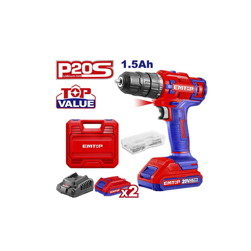 Parafusadeira a Bateria 20V - 1.5 Amp com 2 Baterias de Íons Lítio