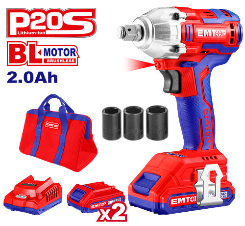 [ECDLIW20221] Chave de Impacto a Bateria 1/2" 20v c/ 2 bat -  300nm - Motor Brushless