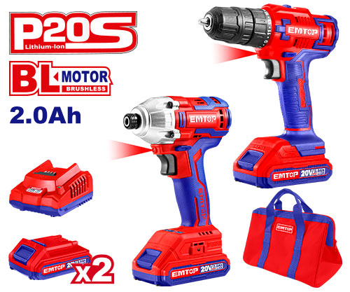 Kit Chave de Impacto 1/4" e Parafusadeira 20V - Motor Brushless