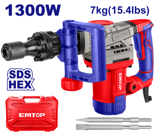 [EDBRH1301] Rompedor Demolidor 20J-1300W-220V Sistema anti-vibração 7 kg 1300 w