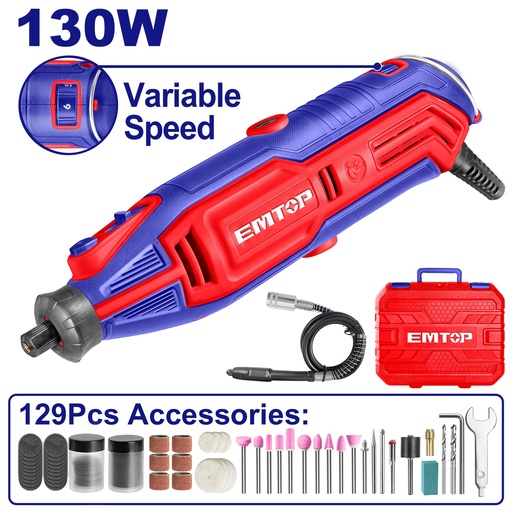 [EMGK1301] Kit Micro Retífica 130W - 220V com Accesórios