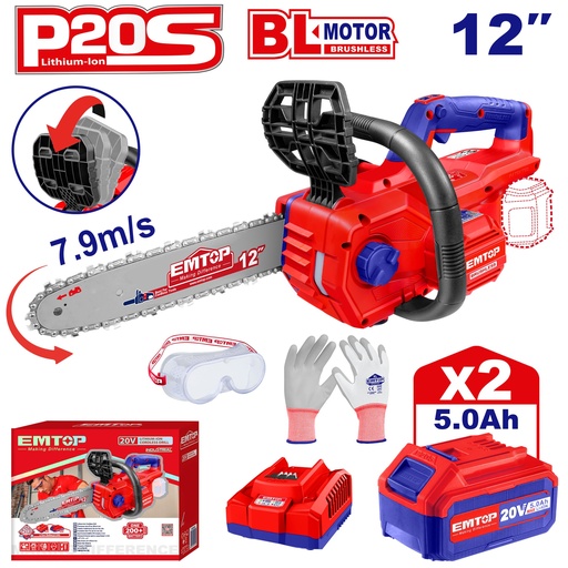 [ELGA201286] Motoserra, Serra Elétrica a Bateria 20V/5Amp Motor Brushless