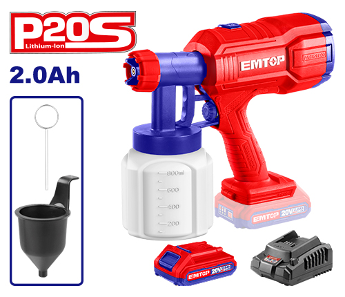 [ELSG20250] Pistola de Pintura a Bateria 20V Pulverização