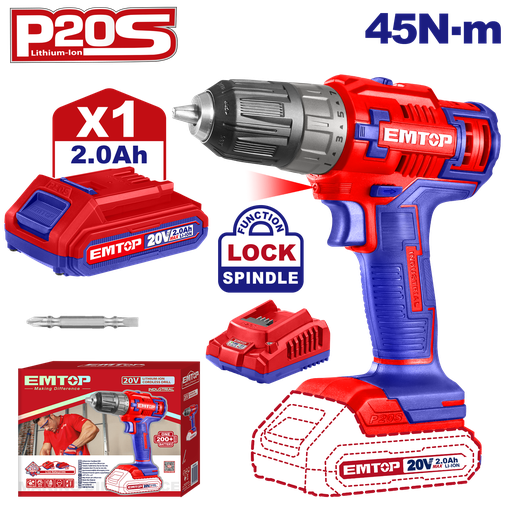 Parafusadeira a Bateria de Impacto 20v, 45NM