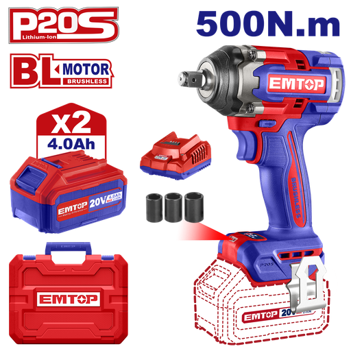 Chave de Impacto 1/2" - 20v - 500nm