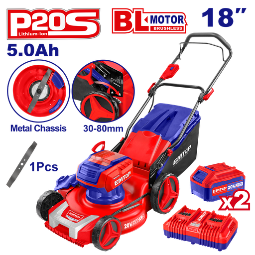 [ELML20182] Corta Grama Carrinho a Bateria 40V - 18” capacidade 60L Motor sem escovas de carvão