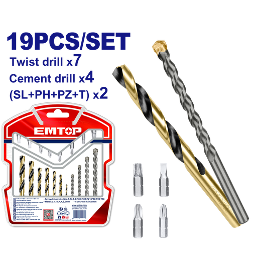 [ECBDB1901] Kit Brocas e Pontas 19 pçs