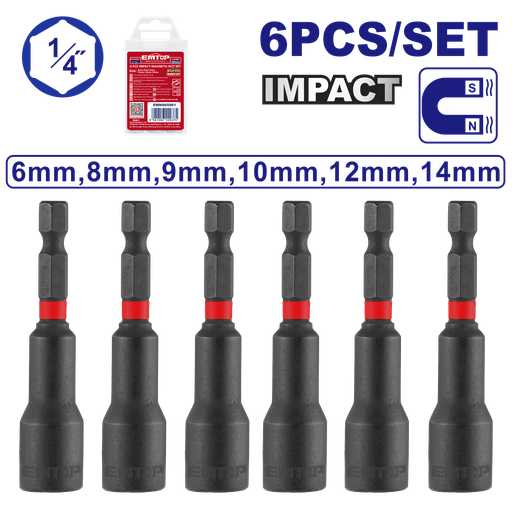 [EMNS65061] Kit bits tubo Impact 65mm-  6mm - 14mm