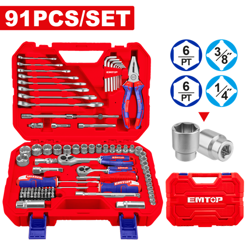 [EHTS00911] Kit de ferramentas 91peças