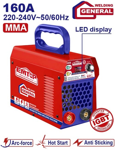 [EWDEM16501] Máquina de Solda Inverter MMA 160A - 220V com Tecnologia IGBT*