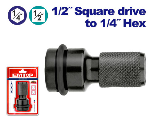 [ESBH0501] Adaptador Quadrado para Hexagonal 1/2" - Conversor para Chave de Impacto