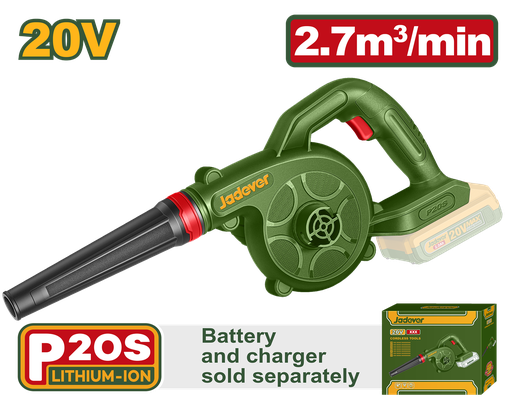 [JDBLP552] Soprador JADEVER sem Fio 20V Sem Bateria - 18000 RPM e 2,7 m³/min