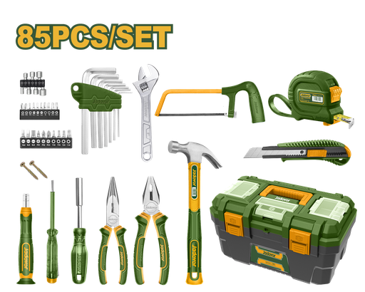 [JDHS3B85] Caixa Plástica de Ferramentas 85 Peças - Jadever - Kit Completo com Alicates, Chaves e Acessórios