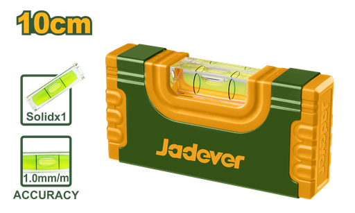 [JDSL0G10] Nível de Mão 10cm - Jadever - Acrílico Sólido com Sensibilidade 1mm/m