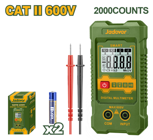 [JDDM1501] Multímetro Digital 600V - Jadever - 2000 Contagens com Função Inteligente