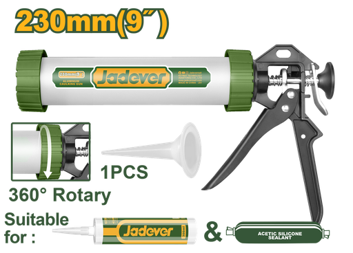 [JDCG5309] Pistola de Silicone Alumínio 9" - Jadever - Corpo em Alumínio Resistente