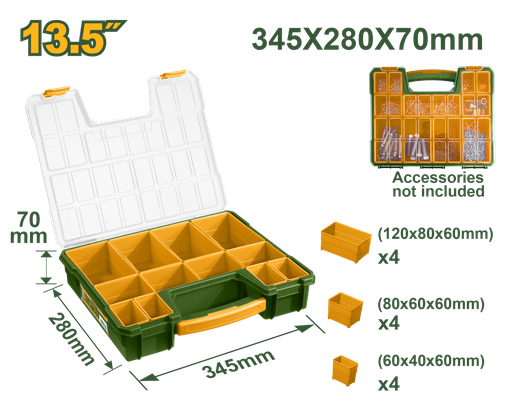 [JDTB1311] Organizador de Plástico 13.5" - Jadever - PP com 12 Copos Removíveis