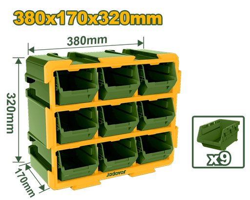 [JDTB8330] Torre de Armazenamento Modular - Jadever - 9 Contêineres em PP
