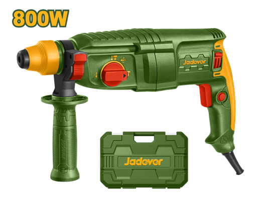 [JDRH1D26] Martelo Rotativo Jadever 800W - 220V com Sistema SDS Plus e 2,5J de Impacto