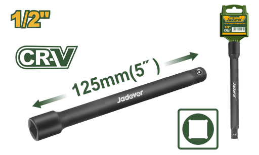 [JDMS5205] Barra de Extensão de Impacto 1/2" 5" (125mm) Jadever - Aço 50BV30 Cromado